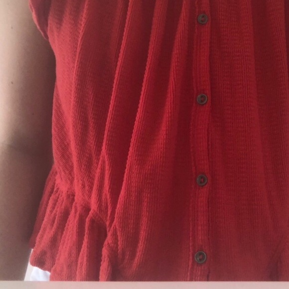 Red Free People Blouse - Picture 2 of 4